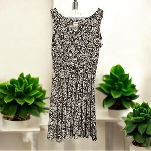 Cato Brown and White Floral Midi Dress